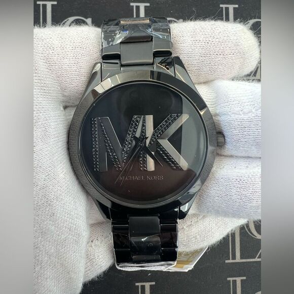 NIB Black Michael Kors Slim Runway Watch - Picture 1 of 9